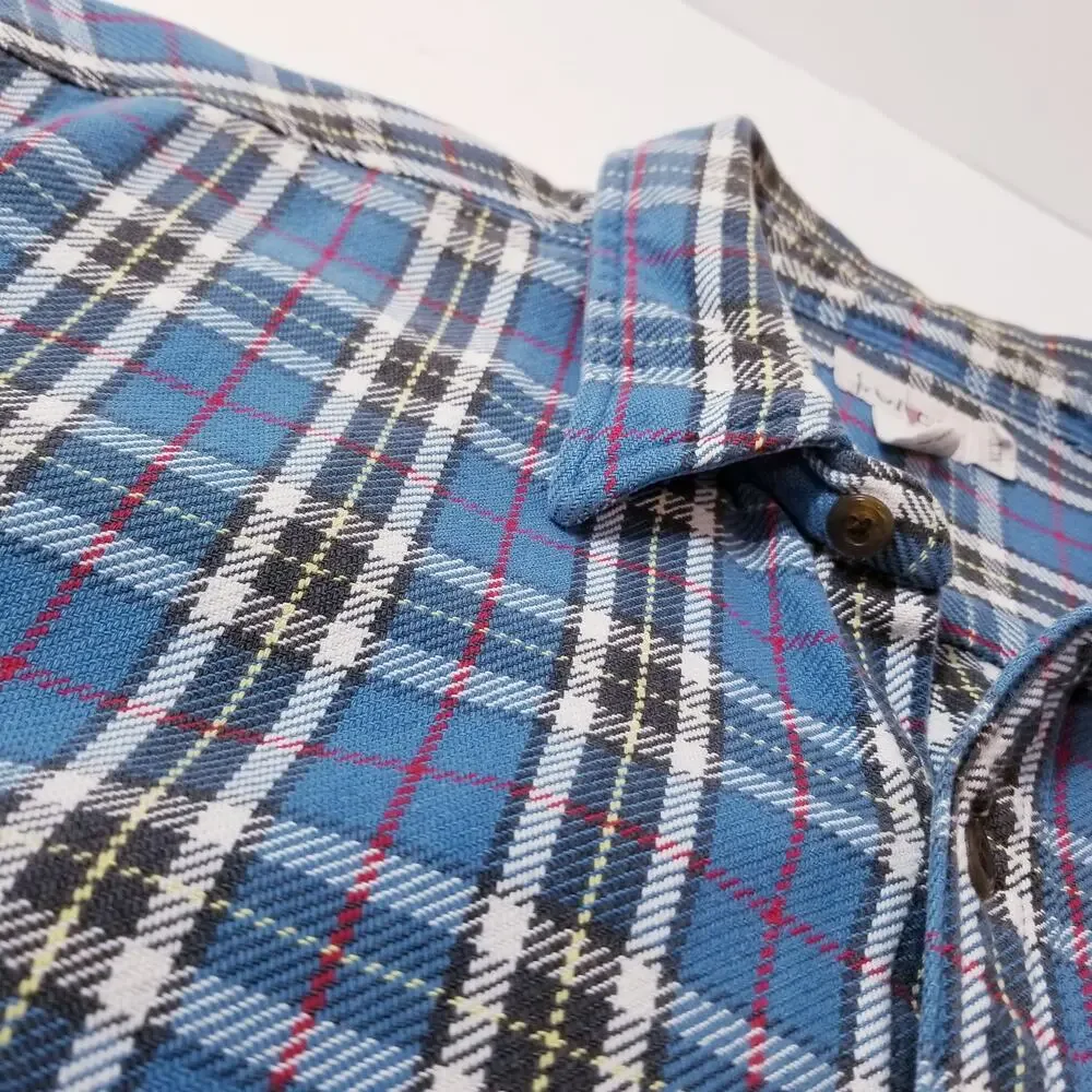 Vintage J. Crew 100% Cotton Plaid Collared Shacket Casual Long Sleeves Shirt
